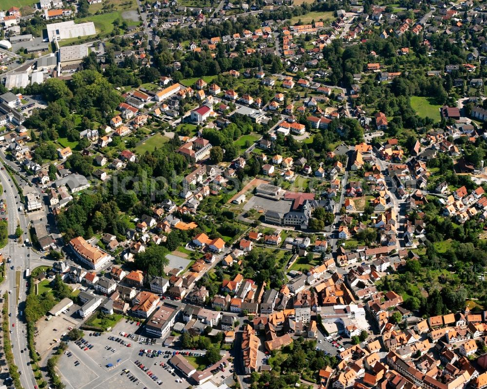 Felsenkeller from the bird's eye view: City view on down town in Felsenkeller in the state Hesse, Germany