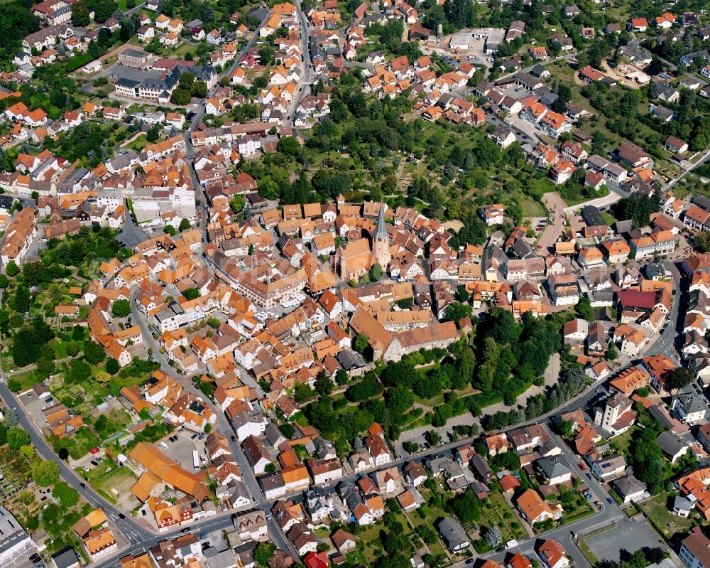 Aerial image Felsenkeller - City view on down town in Felsenkeller in the state Hesse, Germany