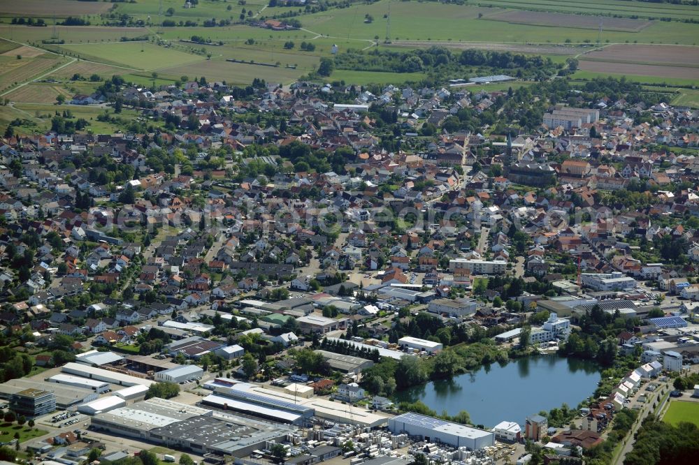 Forst from above - City view of the inner-city area of in Forst in the state Baden-Wuerttemberg