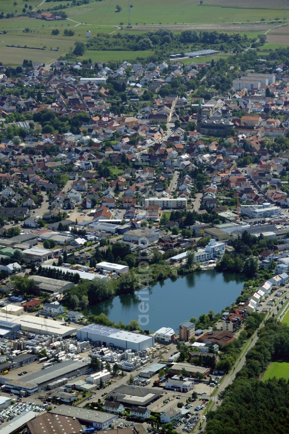 Forst from the bird's eye view: City view of the inner-city area of in Forst in the state Baden-Wuerttemberg