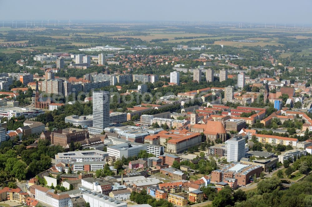 Frankfurt (Oder) from above - City view of the inner-city area of in Frankfurt (Oder) in the state Brandenburg