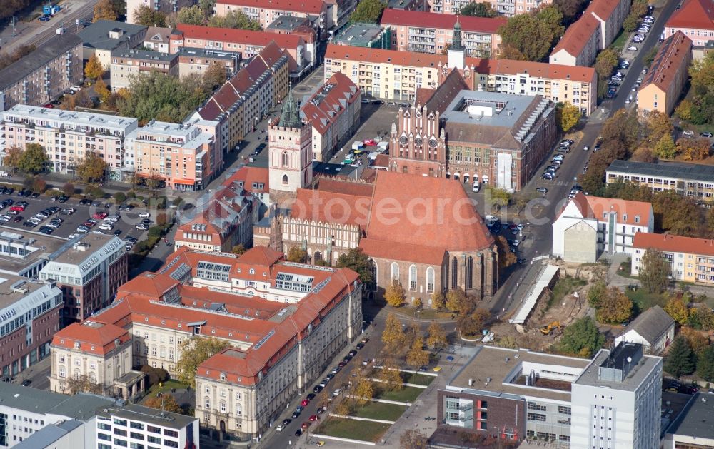 Aerial image Frankfurt (Oder) - City view on down town of Frankfurt (Oder) in the state Brandenburg, Germany