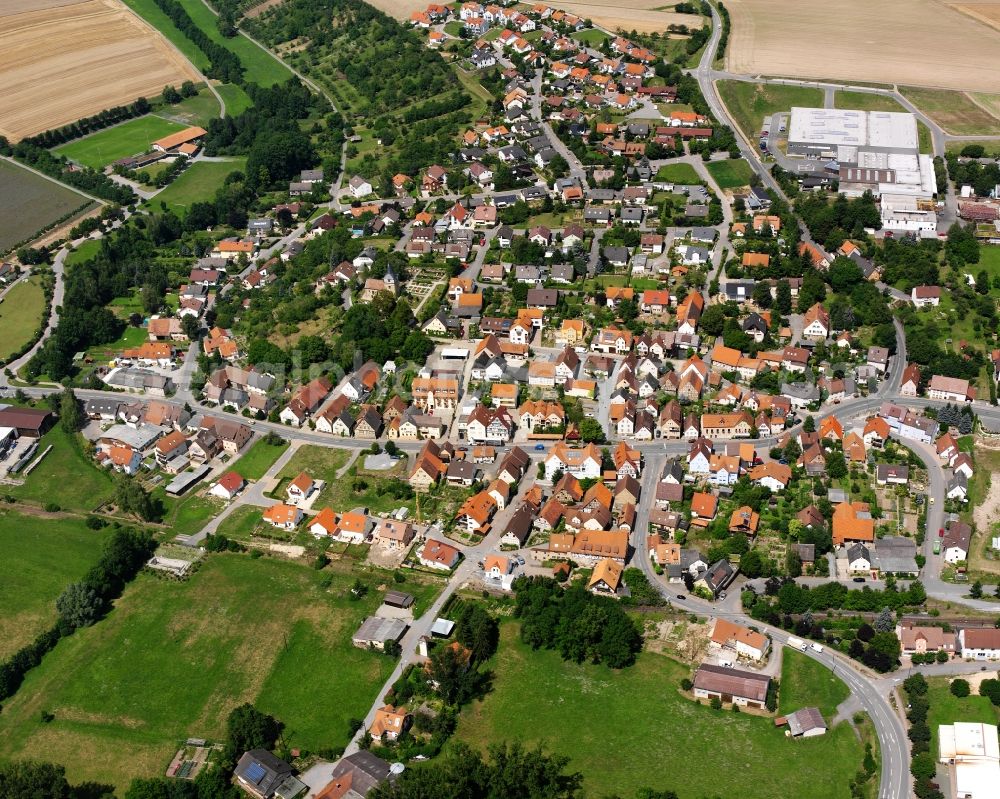 Frauenzimmern from the bird's eye view: City view on down town in Frauenzimmern in the state Baden-Wuerttemberg, Germany