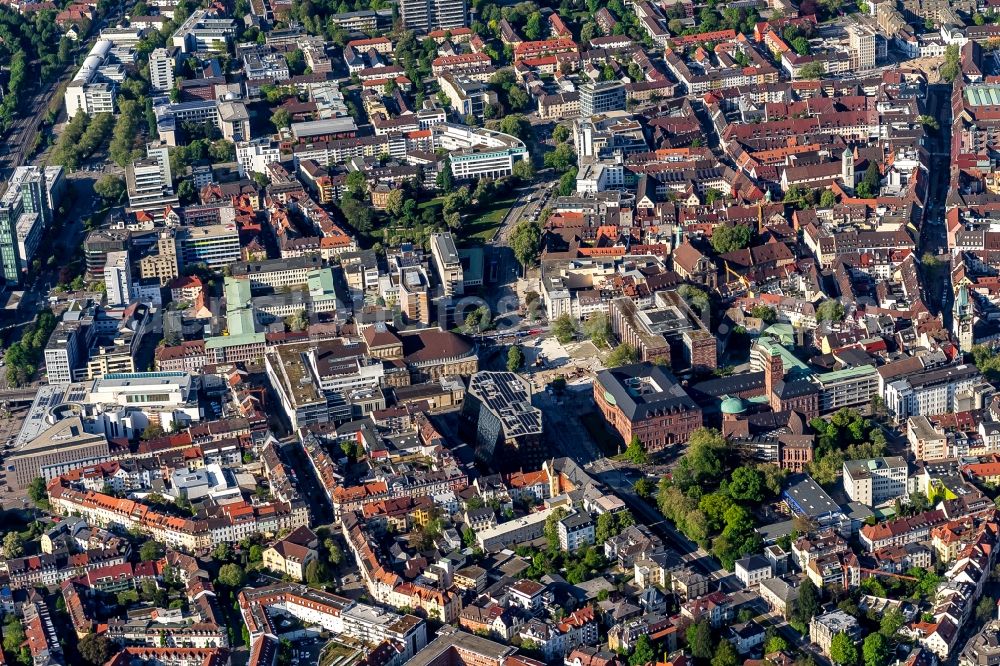 Freiburg im Breisgau from above - City view of the city area of in Freiburg im Breisgau in the state Baden-Wuerttemberg