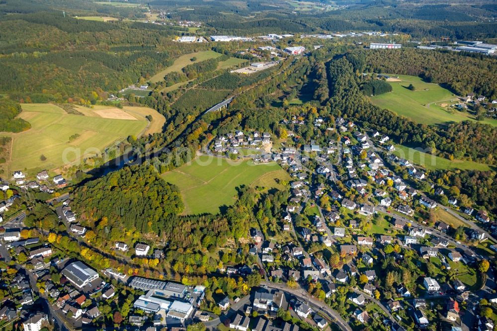 Freudenberg from above - City view of the city area of Bottenberg in Freudenberg in the state North Rhine-Westphalia