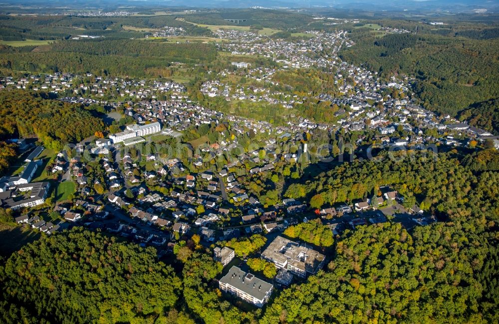 Freudenberg from the bird's eye view: City view of the city area of in Freudenberg in the state North Rhine-Westphalia