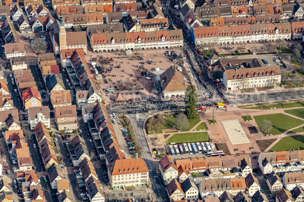 Freudenstadt from above - City view on down town in Freudenstadt at Schwarzwald in the state Baden-Wuerttemberg, Germany