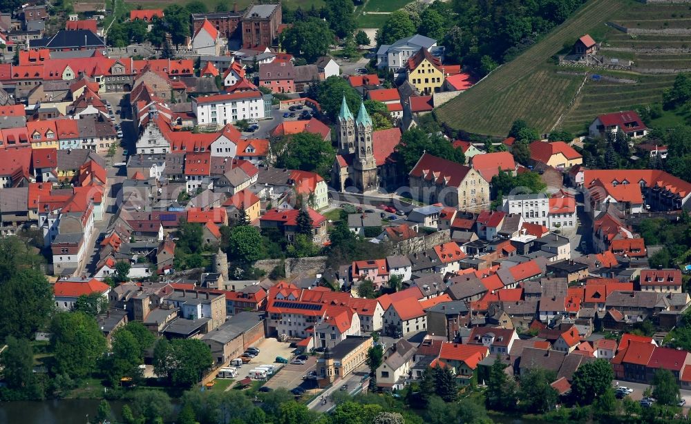 Freyburg (Unstrut) from the bird's eye view: City view of the city area of in Freyburg (Unstrut) in the state Saxony-Anhalt, Germany