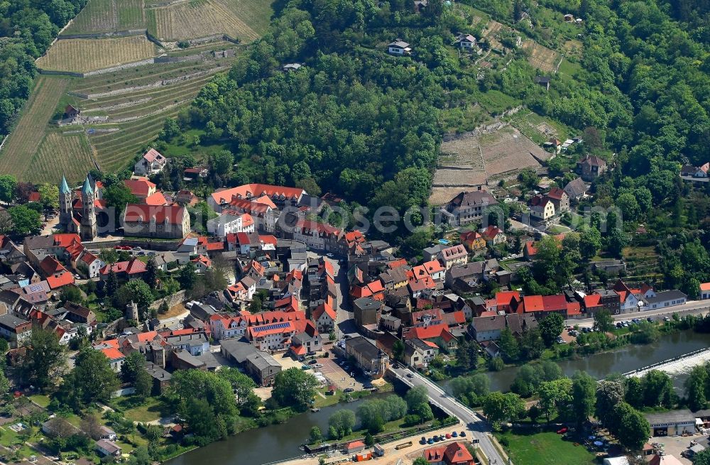 Freyburg (Unstrut) from above - City view of the city area of in Freyburg (Unstrut) in the state Saxony-Anhalt, Germany