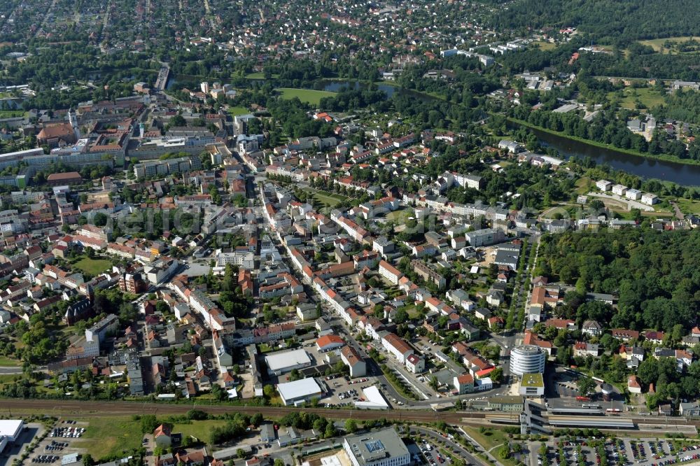 Aerial image Fürstenwalde/Spree - City view of the city area of in Fuerstenwalde/Spree in the state Brandenburg