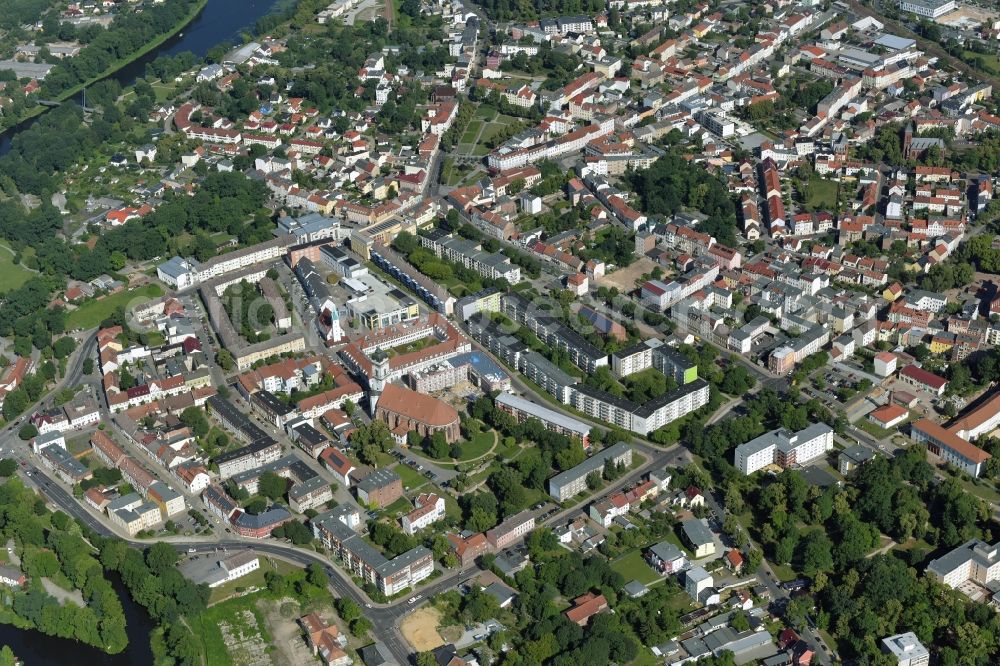 Fürstenwalde/Spree from above - City view of the city area of in Fuerstenwalde/Spree in the state Brandenburg