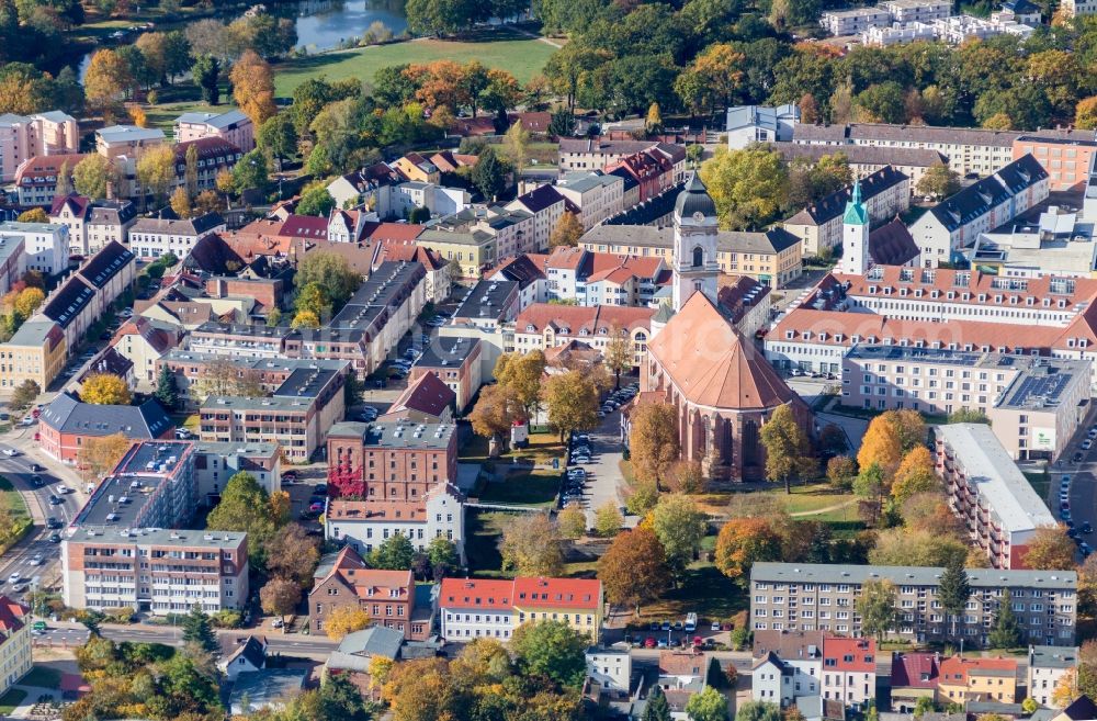 Aerial image Fürstenwalde/Spree - City view of the city area of in Fuerstenwalde/Spree in the state Brandenburg