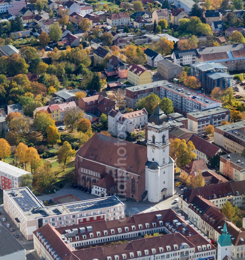 Fürstenwalde/Spree from the bird's eye view: City view of the city area of in Fuerstenwalde/Spree in the state Brandenburg