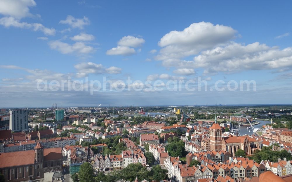 Aerial image Gdansk - Danzig - City view of the city area of in Gdansk - Danzig in Pomorskie, Poland