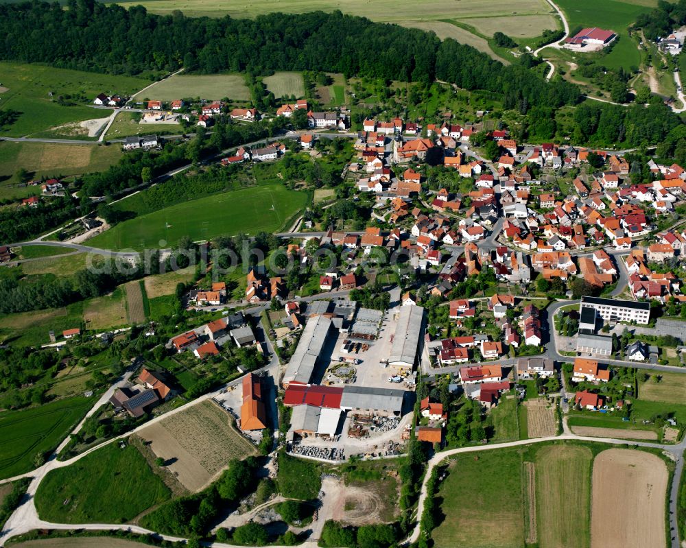 Aerial image Geisleden - City view on down town in Geisleden in the state Thuringia, Germany