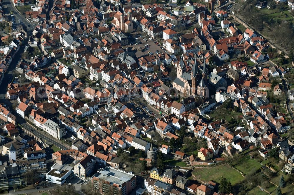 Gelnhausen from above - City view of the city area of Gelnhausen in the state Hesse