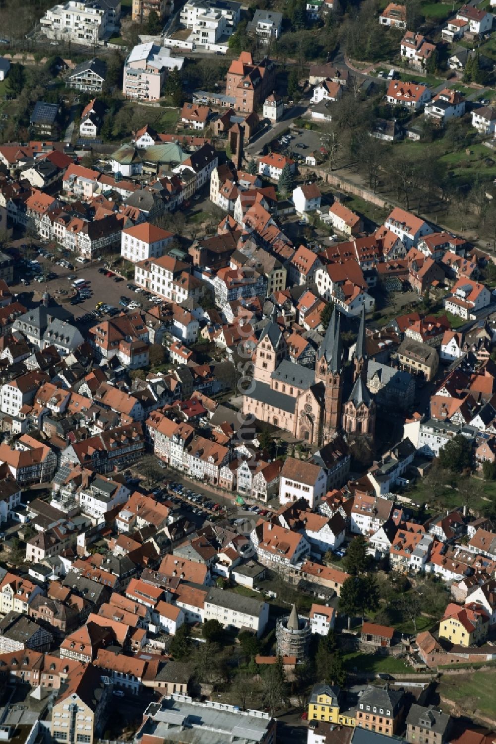 Aerial image Gelnhausen - City view of the city area of Gelnhausen in the state Hesse