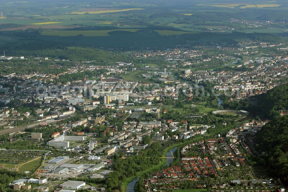 Aerial photograph Gera - City view of the inner-city area of in Gera in the state Thuringia