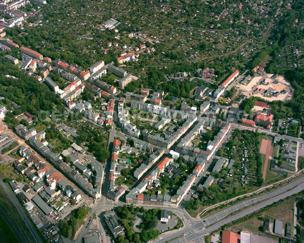 Aerial photograph Gera - City view on down town in Gera in the state Thuringia, Germany