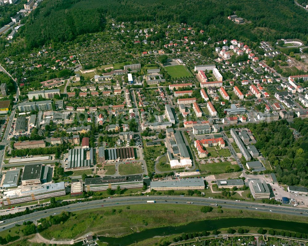 Aerial image Gera - City view on down town in Gera in the state Thuringia, Germany