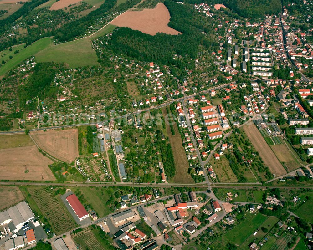 Gera from above - City view on down town in Gera in the state Thuringia, Germany