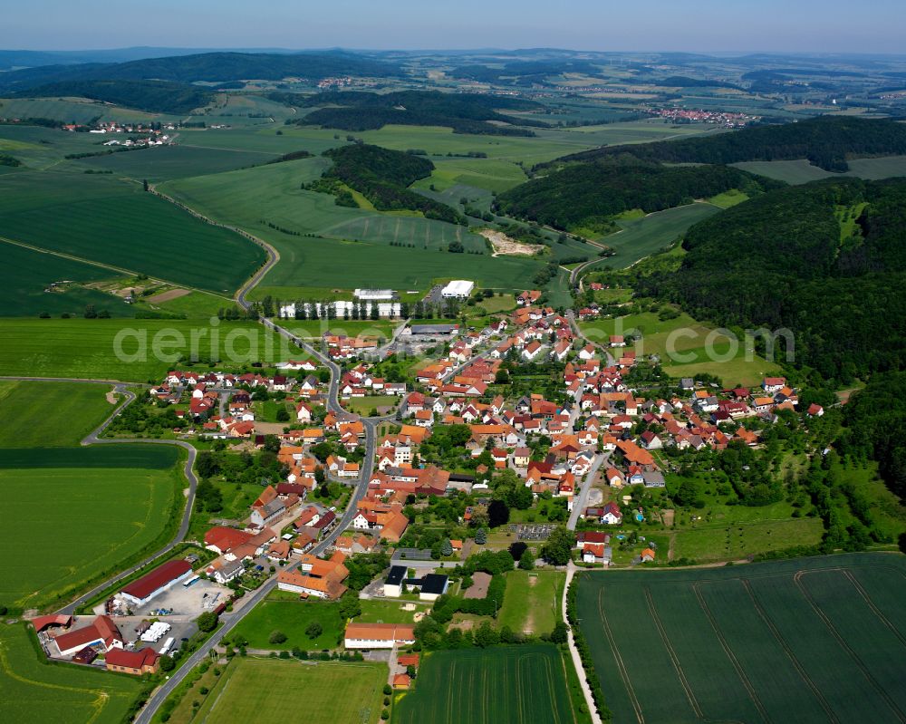 Aerial image Gerbershausen - City view on down town in Gerbershausen in the state Thuringia, Germany