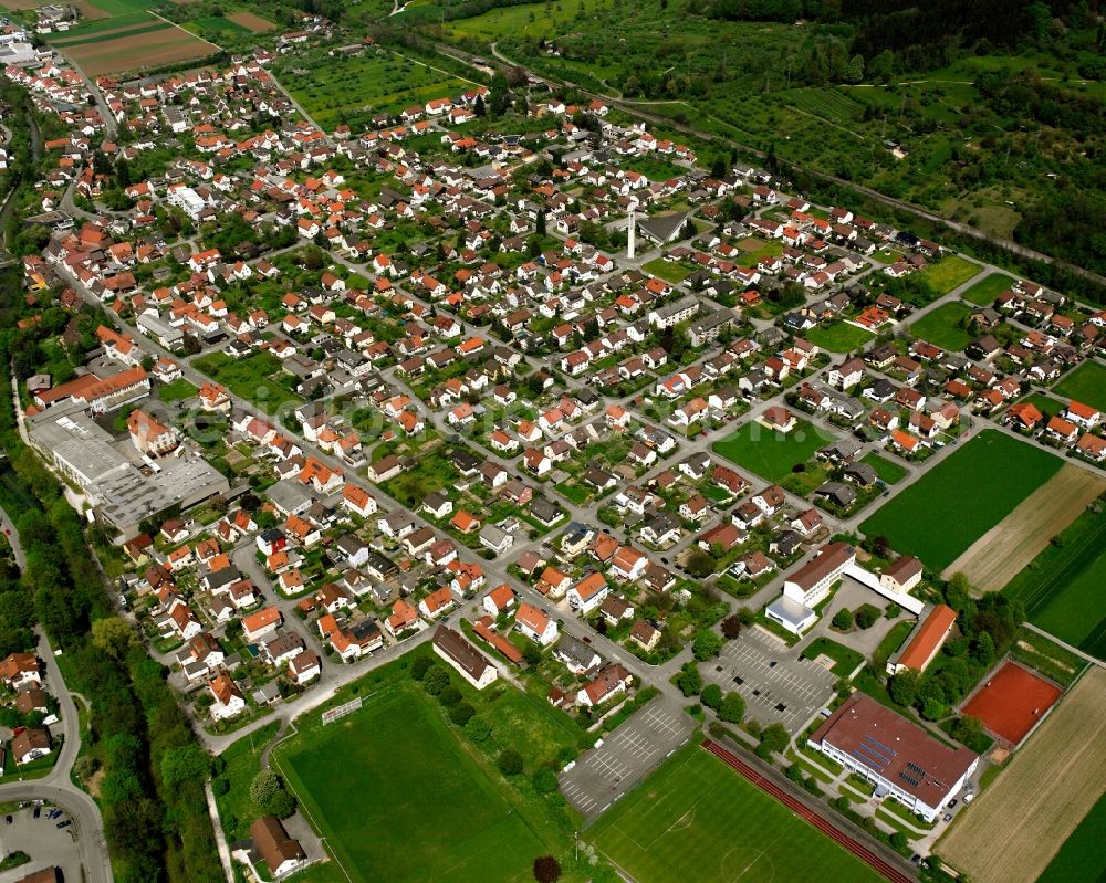 Aerial photograph Gingen an der Fils - City view on down town in Gingen an der Fils in the state Baden-Wuerttemberg, Germany