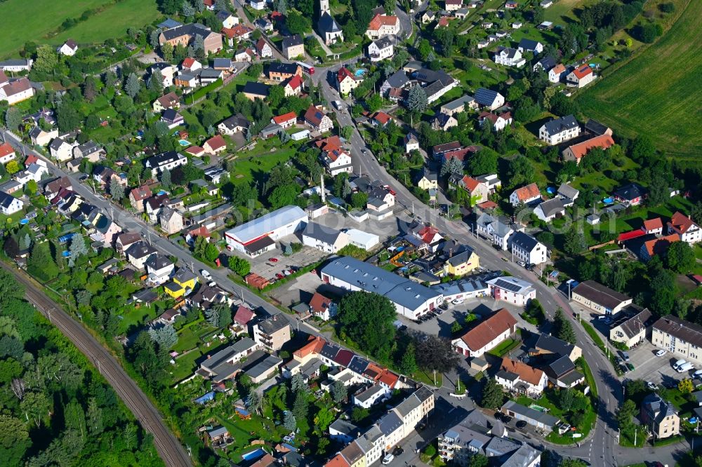 Glauchau from the bird's eye view: City view on down town in the district Gesau in Glauchau in the state Saxony, Germany