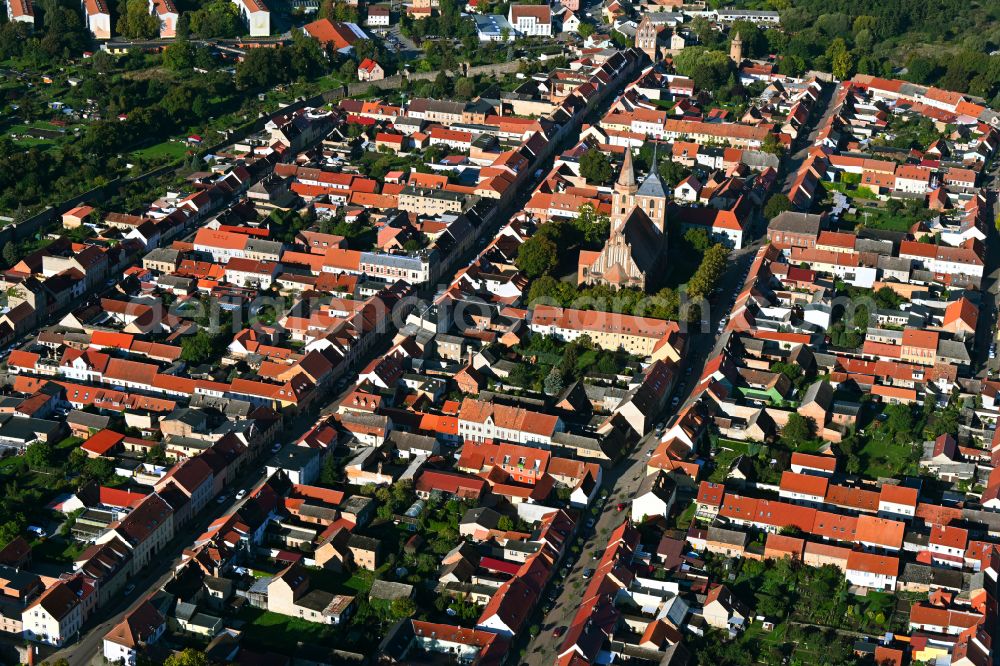 Aerial photograph Gransee - City view of the historic inner city area in Gransee in the state Brandenburg, Germany