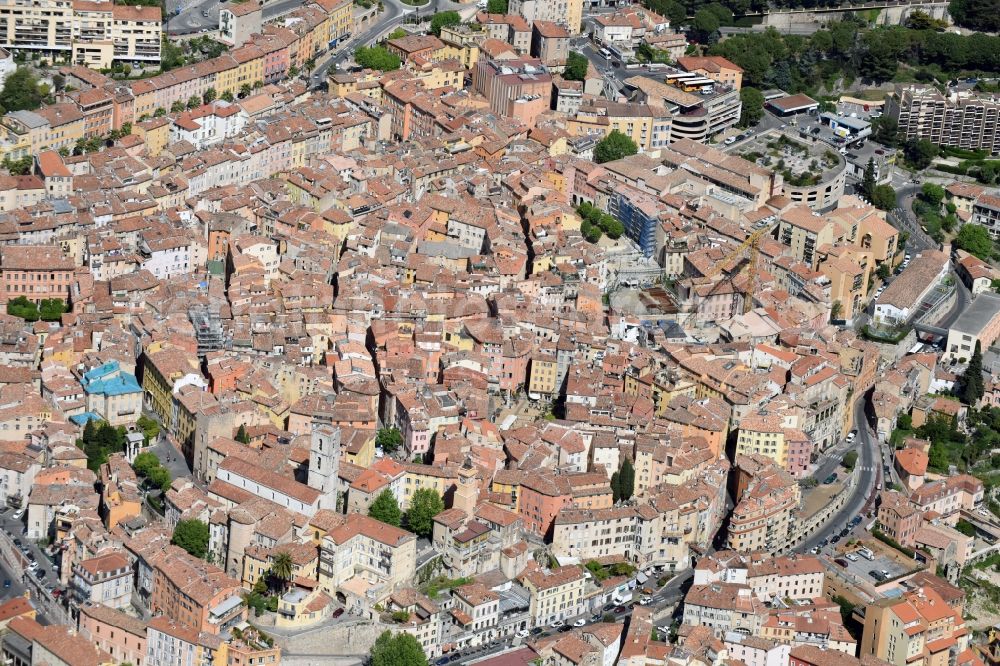 Grasse from above - City view of the city area of in Grasse in Provence-Alpes-Cote d'Azur, France