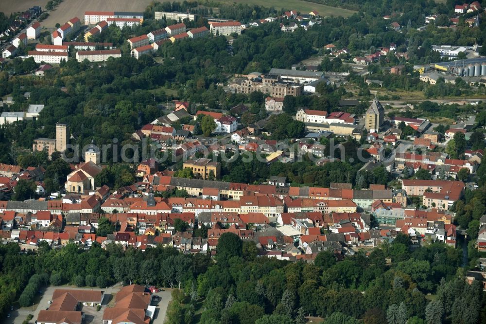 Greußen from the bird's eye view: City view of the city area of in Greussen in the state Thuringia