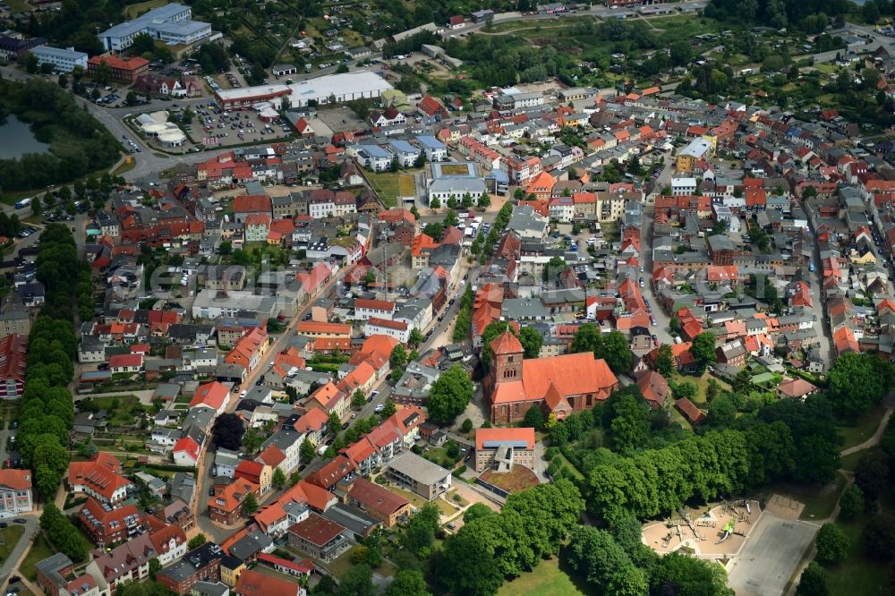 Aerial photograph Grevesmühlen - City view on down town in Grevesmuehlen in the state Mecklenburg - Western Pomerania, Germany