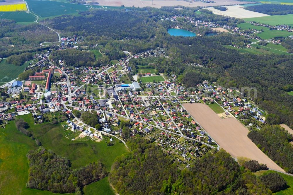 Aerial image Großdubrau - City view on down town in Grossdubrau in the state Saxony, Germany