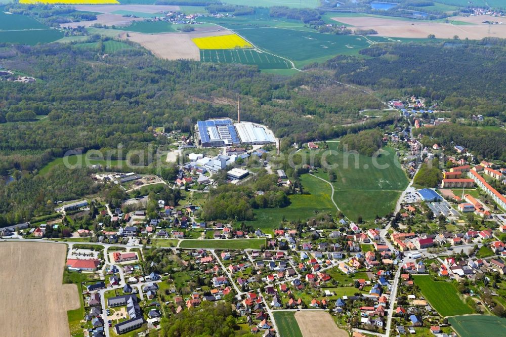 Aerial image Großdubrau - City view on down town in Grossdubrau in the state Saxony, Germany