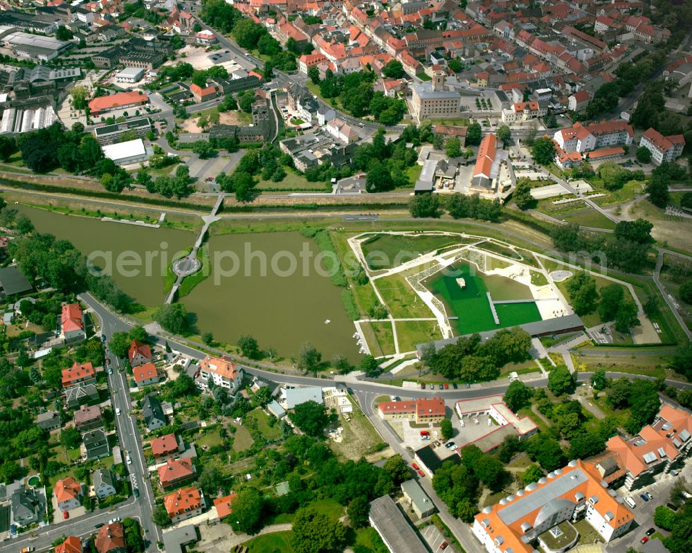 Aerial photograph Großenhain - City view on down town in Großenhain in the state Saxony, Germany