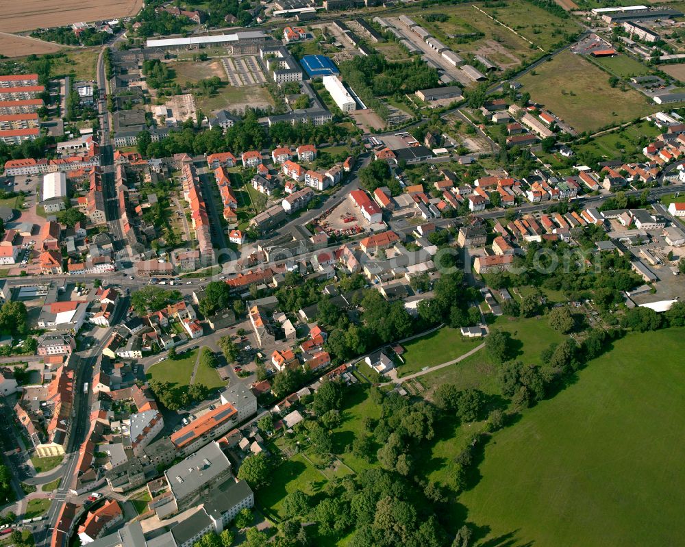 Aerial photograph Großenhain - City view on down town in Großenhain in the state Saxony, Germany