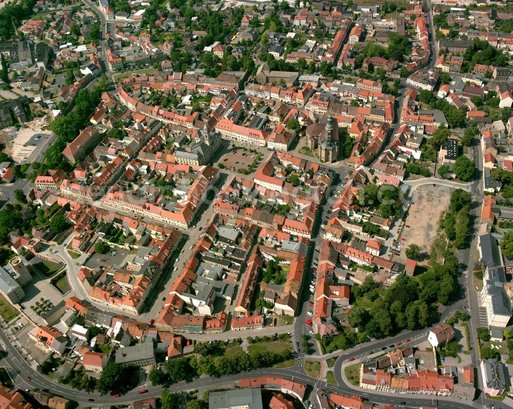 Großenhain from the bird's eye view: City view on down town in Großenhain in the state Saxony, Germany