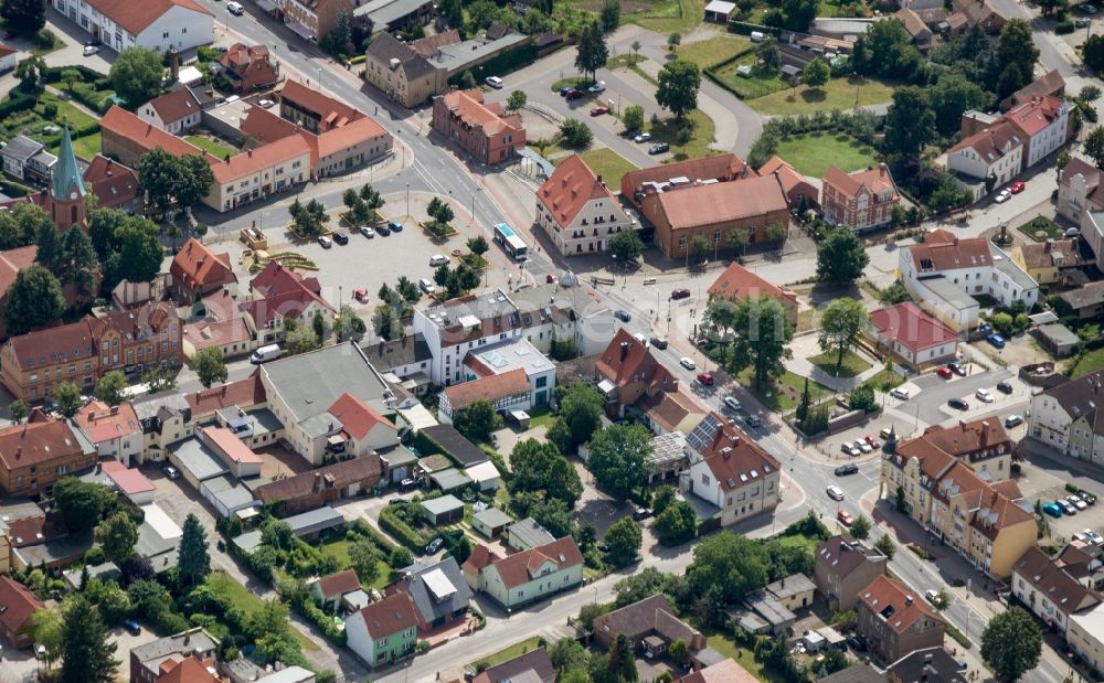 Großräschen from above - City view of the city area of in Grossraeschen in the state Brandenburg