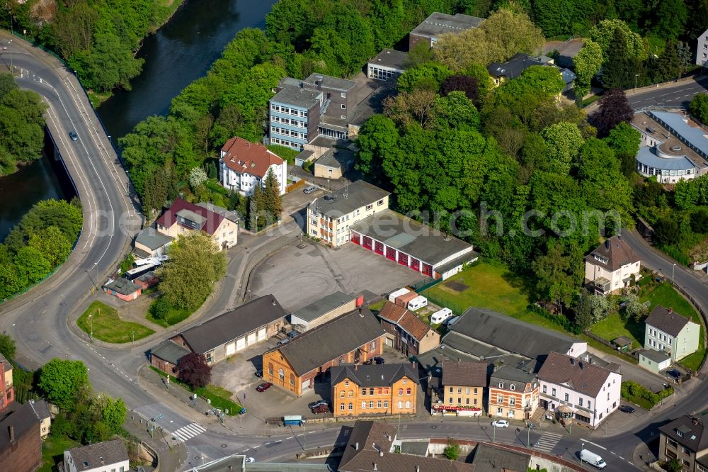 Aerial photograph Hagen - City view of the city area of in Hagen at the Unternahmerstreet in the state North Rhine-Westphalia. place of the local fire service