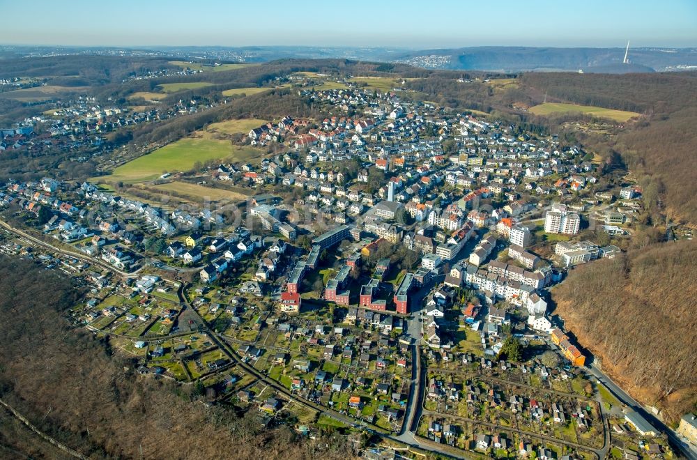 Hagen from above - City view of the city area of in Hagen in the state North Rhine-Westphalia