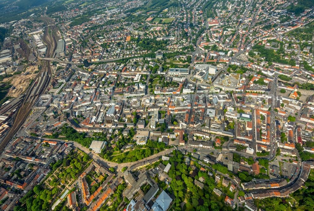 Aerial photograph Hagen - City view of the city area of in Hagen in the state North Rhine-Westphalia, Germany