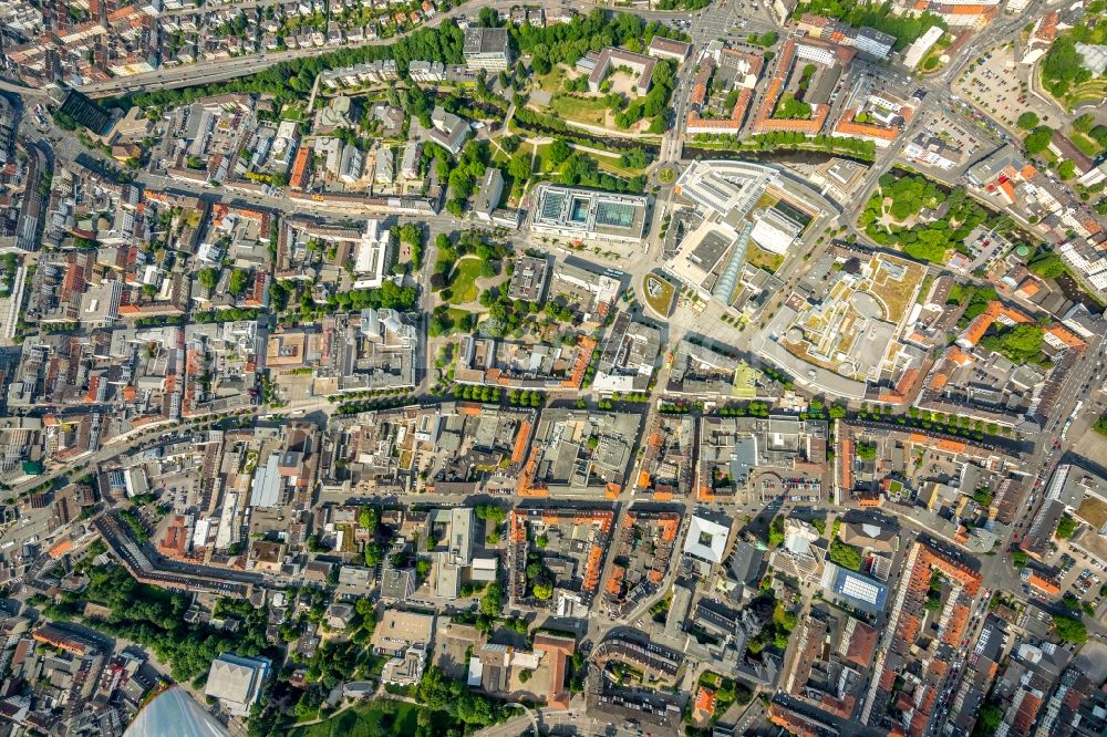 Hagen from above - City view of the city area of in Hagen in the state North Rhine-Westphalia, Germany