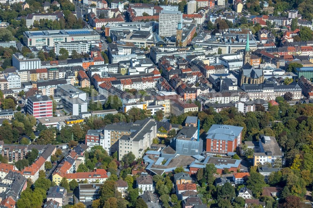 Hagen from the bird's eye view: City view of the city area of in Hagen in the state North Rhine-Westphalia, Germany