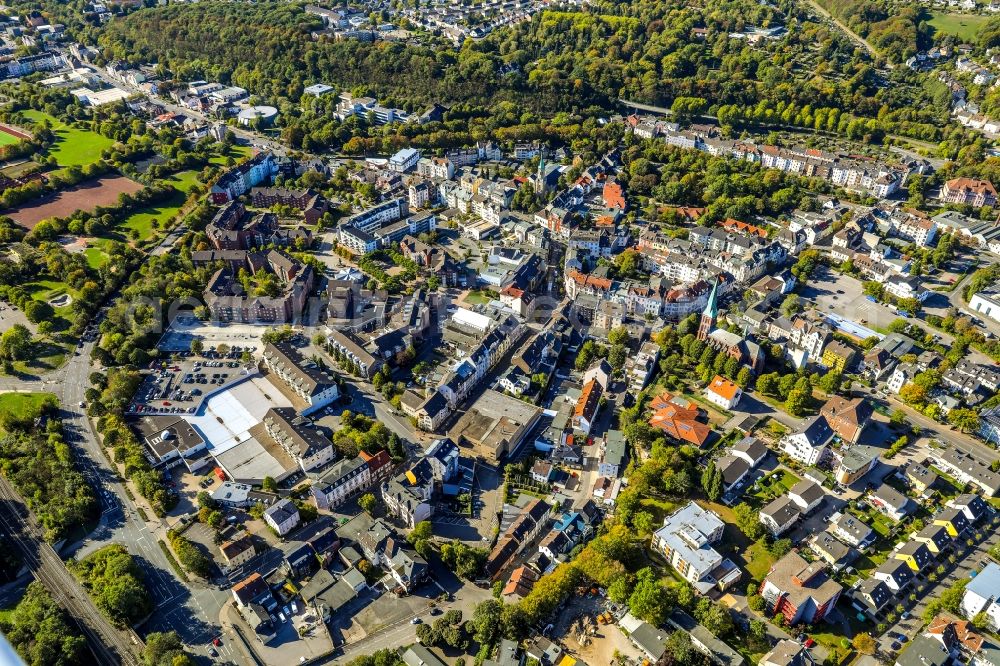 Hagen from above - City view of the city area of in Hagen in the state North Rhine-Westphalia, Germany