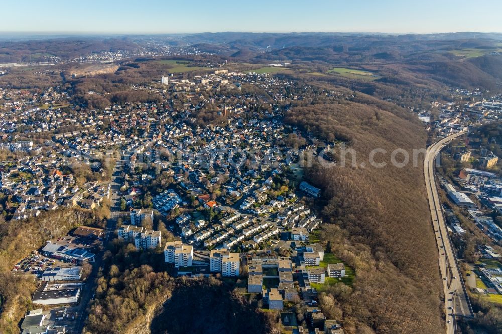 Hagen from above - City view on down town in Hagen in the state North Rhine-Westphalia, Germany