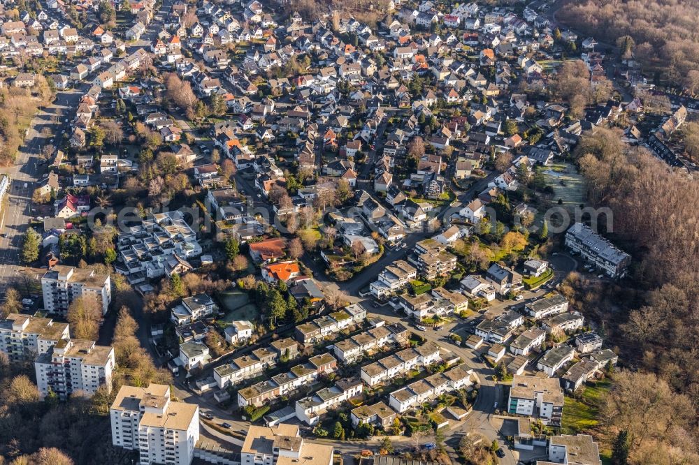 Hagen from the bird's eye view: City view on down town in Hagen in the state North Rhine-Westphalia, Germany