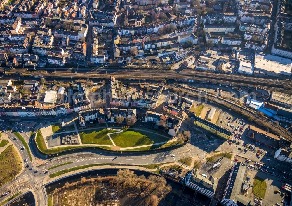 Hagen from above - City view on down town in Hagen in the state North Rhine-Westphalia, Germany