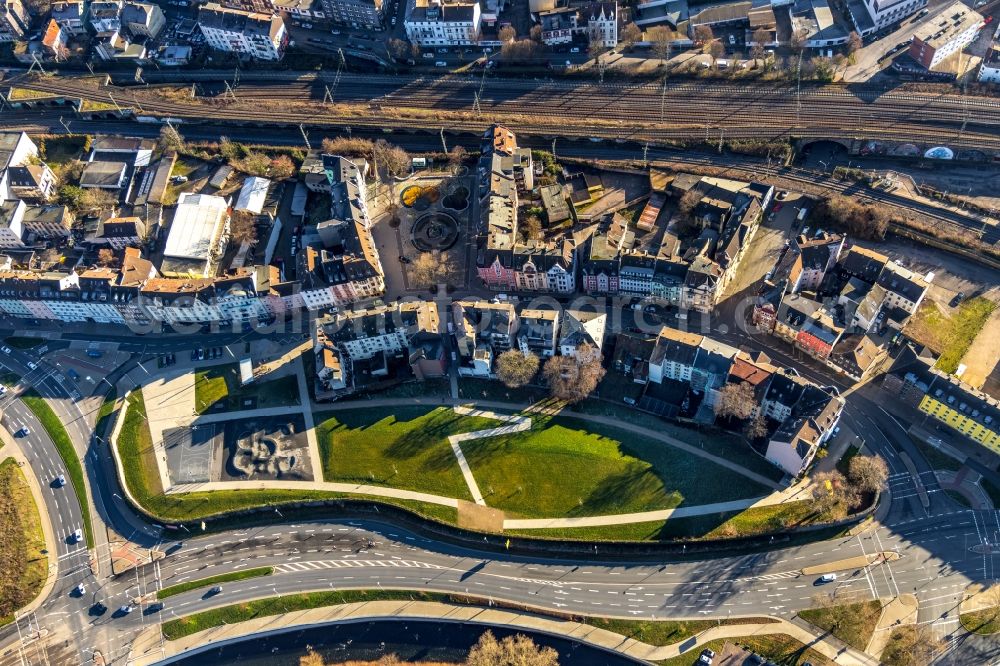 Hagen from the bird's eye view: City view on down town in Hagen in the state North Rhine-Westphalia, Germany