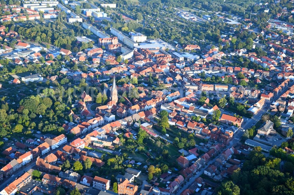 Hagenow from the bird's eye view: City view of the city area of in Hagenow in the state Mecklenburg - Western Pomerania, Germany