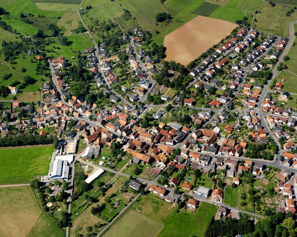 Aerial photograph Hainstadt - City view on down town in Hainstadt in the state Hesse, Germany